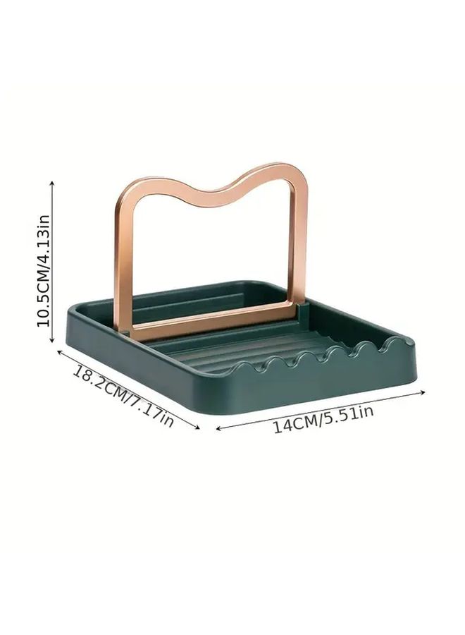 حامل غطاء وعاء ABS قابل للطي مقاوم للحرارة باللون الرمادي مع حامل ملعقة وقوس - Image 5