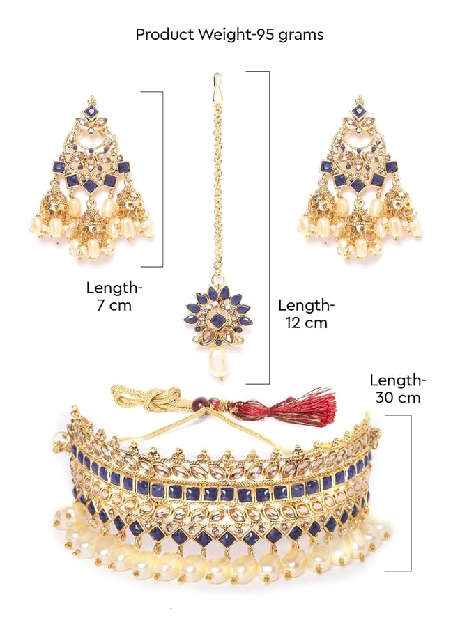 erorex Choker Jewelery Set For Women Golden Zpfk9577 - Image 5