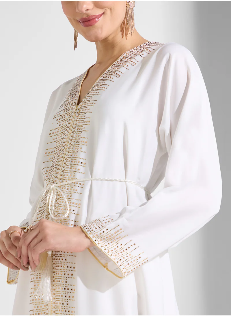 ARABIAN CLOSET Embellsihed Open Abaya