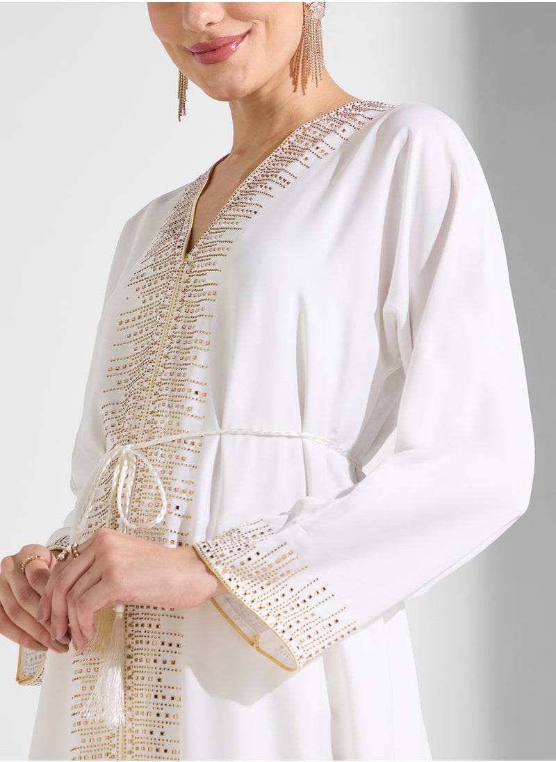 ARABIAN CLOSET Embellsihed Open Abaya  - Image 3