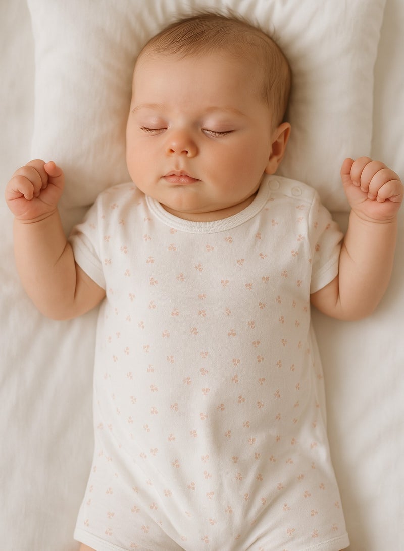 Baby Pullover Bodysuit - Short-sleeve, Lyocell Blend, Snap Crotch, Ultra-Light & Breathable - For 3-18 Months  - Image 1