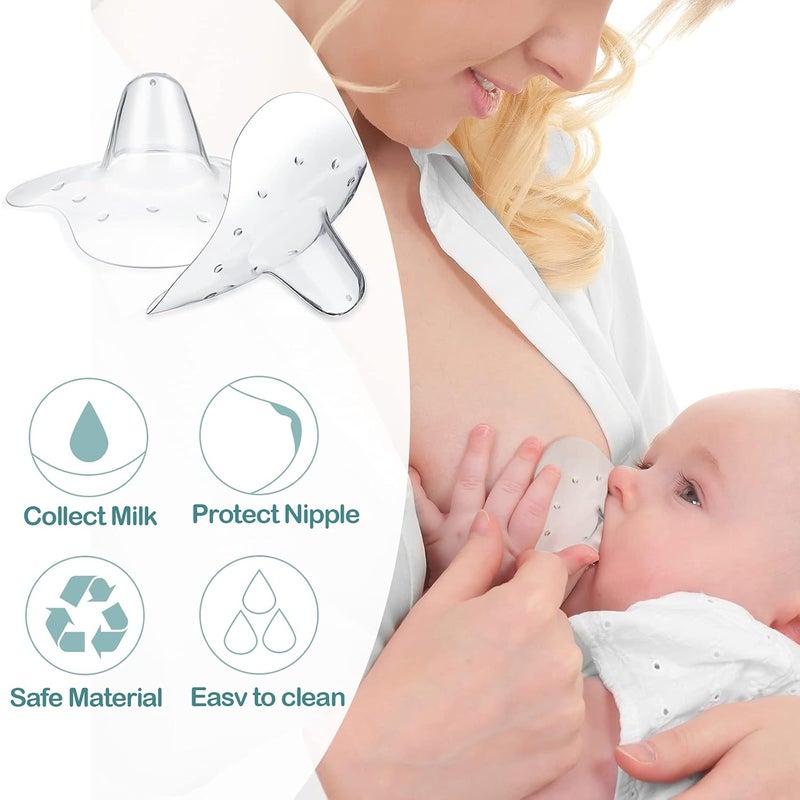 Nuanchu 8 Pcs Nipple Shields for Nursing Newborn Breastfeeding 20 mm 15 mm Nipple Shield Bulk Silicone Protector with Clear Carrying Case for Protecting Sore Flat or Inverted - Image 3