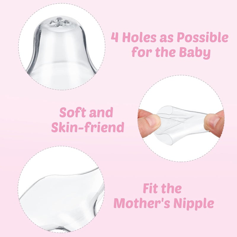 Nuanchu 8 Pcs Nipple Shields for Nursing Newborn Breastfeeding 20 mm 15 mm Nipple Shield Bulk Silicone Protector with Clear Carrying Case for Protecting Sore Flat or Inverted - Image 4