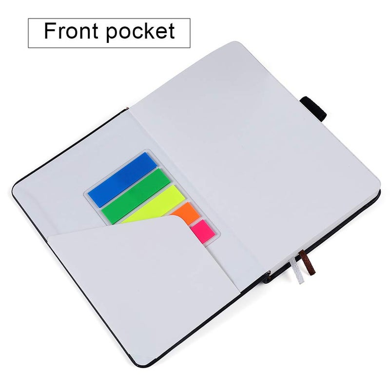 Vanpad (2 Pack) Pocket Notebook Small Hardcover Note Book 3" x 5.5", Mini Ruled Lined Journal, Leather Cover, with Pen Holder, Page Marker Ribbons, Inner Pockets, Black - Image 4