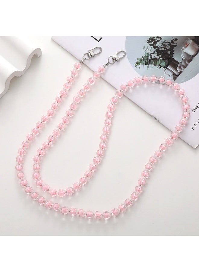 NIBEMINENT Phone Charm/ Chain Strap for Women Girls, Beads Are Obliquely Span Cell Phone Case Lanyard Wrist Strap,K2048/Pink