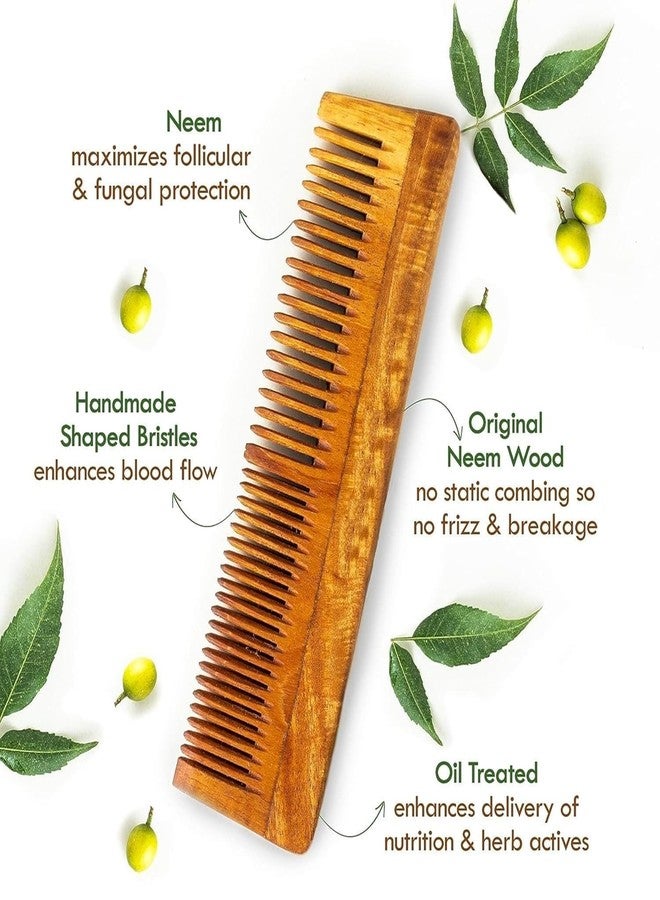 TECHSUPREME Pure & Natural Neem Wide Teeth Wooden Comb for Mens & Womens | Reduces Hair Fall & Control Dandruff | Hair Styling & Travel Grooming (LiliComb) - Image 4