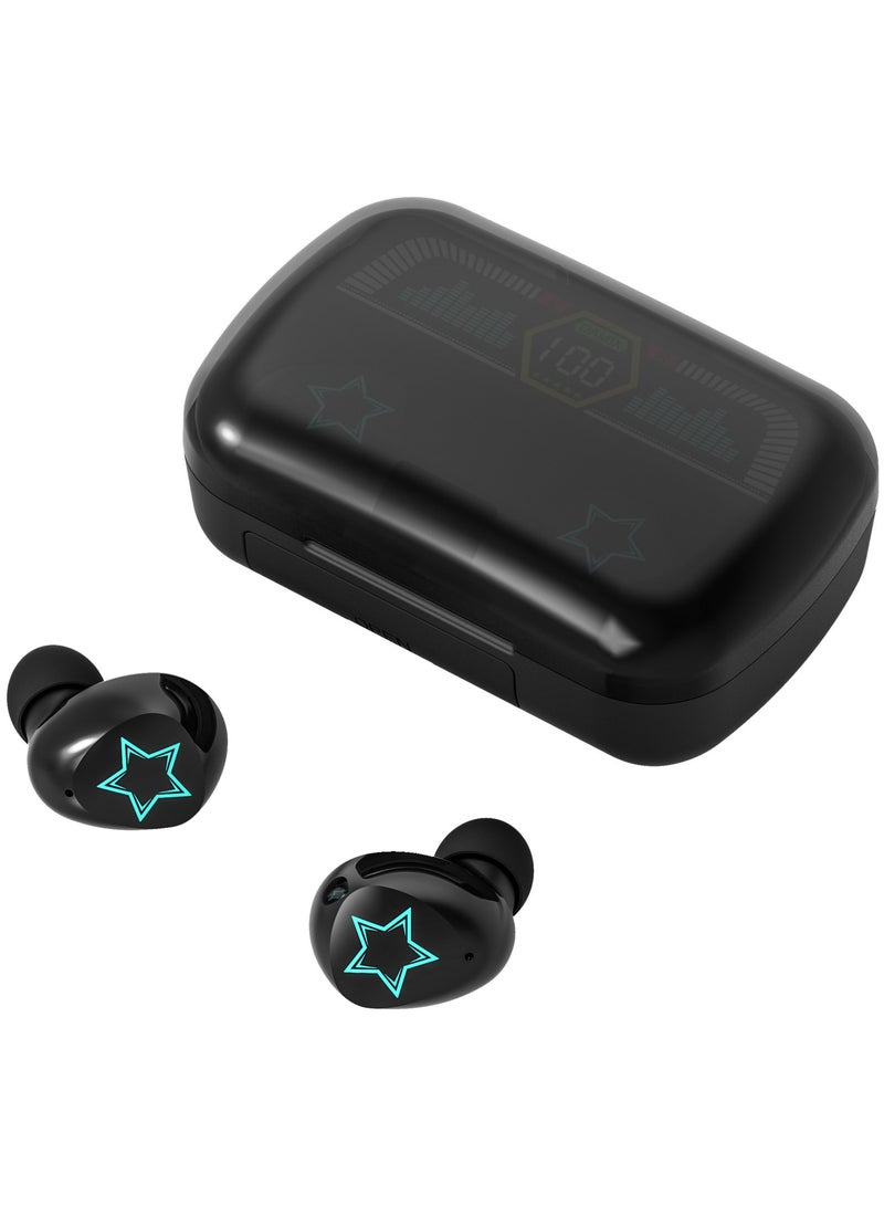 Wireless Bluetooth Headset TWS Noise Reduction Waterproof Headset Light Mini Bluetooth Earbar Black Headset - Image 2