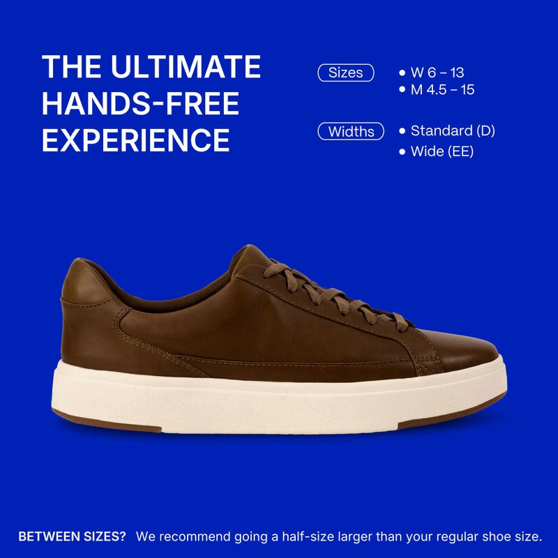 Kizik Slip On Sneakers: Vegas - Low-Profile, Genuine Full Grain Leather Sneakers for Women & Men, Hands Free Convenience, Classy or Casual Wear - Chestnut M5.5/W7 - Image 4