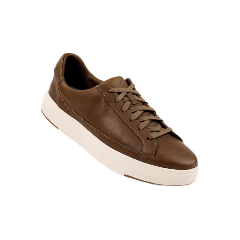 Kizik Slip On Sneakers: Vegas - Low-Profile, Genuine Full Grain Leather Sneakers for Women & Men, Hands Free Convenience, Classy or Casual Wear - Chestnut M5.5/W7 - Image 1