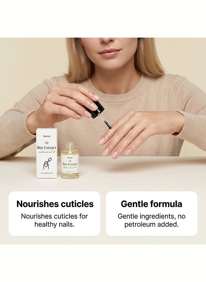 Nymixa Nail Cuticle Care Oil - Nourishing and Moisturizing for Nail Surface, Daily Care, Portable Application Oil, 15ml - Image 2