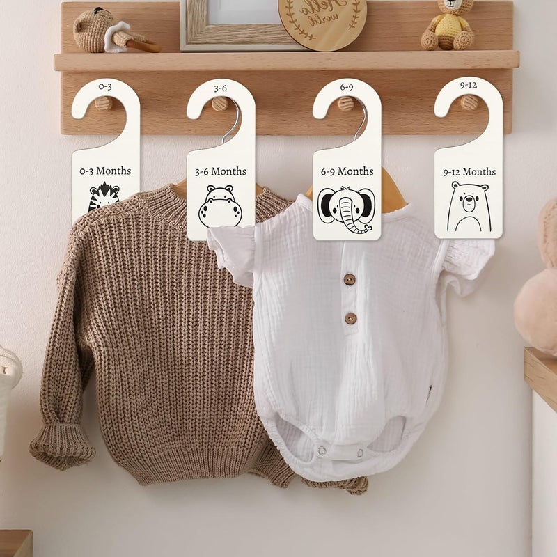 Whaline 8Pcs Wooden Baby Closet Dividers Jungle Animal Theme - Image 5