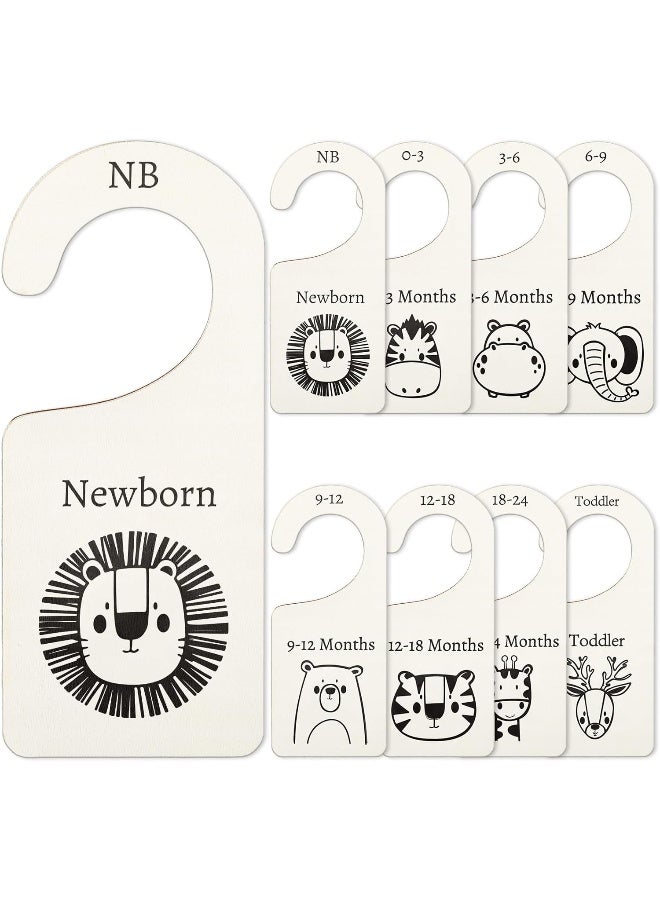 Whaline 8Pcs Wooden Baby Closet Dividers Jungle Animal Theme - Image 1