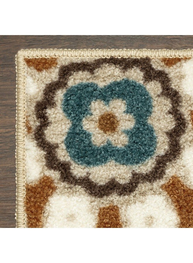 Maples Rugs سجادة مطبخ ريجى من مابلز - مصنوعة في الولايات المتحدة - قابلة للغسل، سجادة داخلية غير قابلة للانزلاق للمدخل، الردهة، المطبخ، والحمام، 2'6 x 3'10، بيج - Image 4