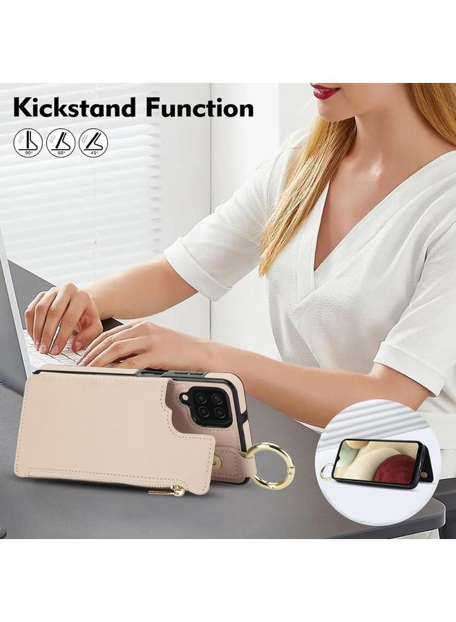 S-TOP Case For Samsung Galaxy A12 RFlD Anti-theft Double Buckle Ring Zipper Card Phone Case - Image 4