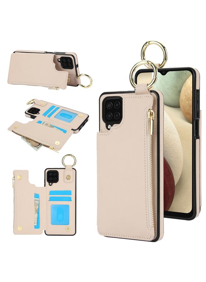 S-TOP Case For Samsung Galaxy A12 RFlD Anti-theft Double Buckle Ring Zipper Card Phone Case - Image 1