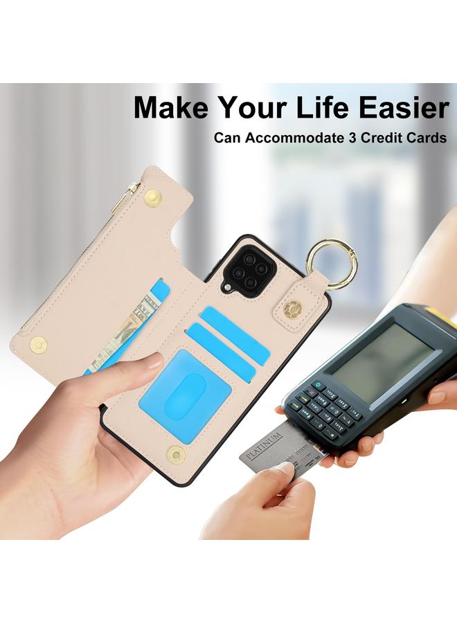 S-TOP Case For Samsung Galaxy A12 RFlD Anti-theft Double Buckle Ring Zipper Card Phone Case - Image 5