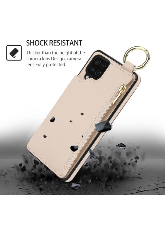 S-TOP Case For Samsung Galaxy A12 RFlD Anti-theft Double Buckle Ring Zipper Card Phone Case - Image 2