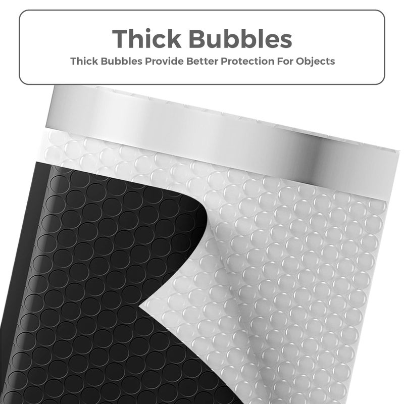 Metronic Bubble Mailers 8.5x12" 40 Pack Black Padded Envelopes Usable Size 8.5 x 11" Strong Adhesion Bubble Envelopes Medium Mailing Envelopes Bubble Padded for Small Business Shipping Books Clothes - Image 3