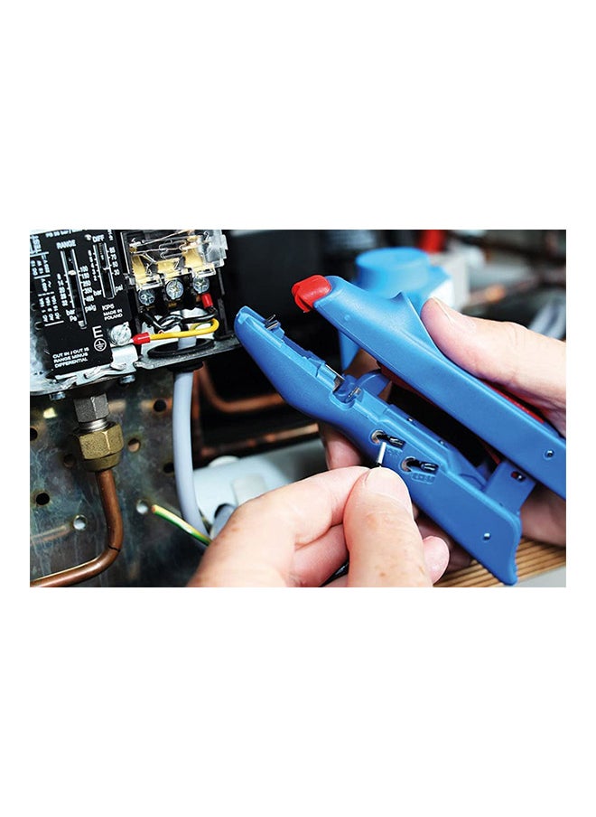Weicon - Weicon Duo Crimp No. 300 | 3 in 1 Stripping & Crimping Tool, Stripping Pliers With Crimping Function For Wire end Ferrules 0.5 - 6 mm² Stripping Tool with side cutter | TUEV | Blue and Red - Image 1