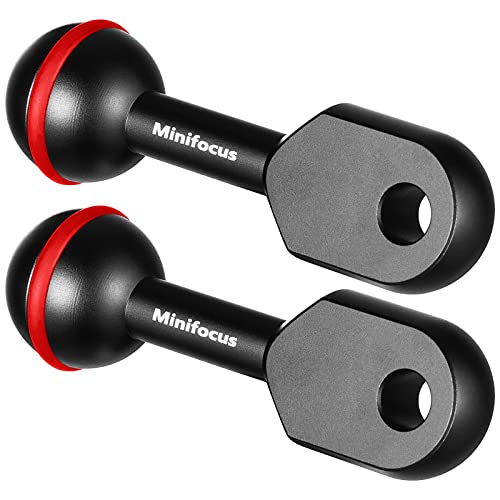 MINIFOCUS 1" Ball to YS Head Clip Arm, 2PCS 3.35"/8.5cm Aluminum Alloy YS Head Adapter Lightweight Arm Underwater Photography Lighting System Connector for Diving Strobe/Video Light - Image 1