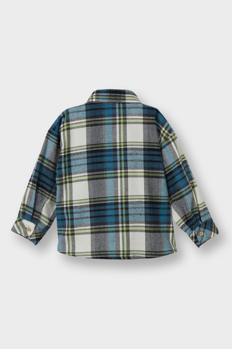 ديفاكتو قميص للأولاد الصغار بقصّة عادية وأكمام طويلة ورقبة قميص - Image 3