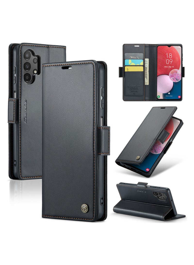 Phone Case for Samsung Galaxy A13 4G Anti-scratch Leather Kickstand Card Slot Money Pocket black - Image 1