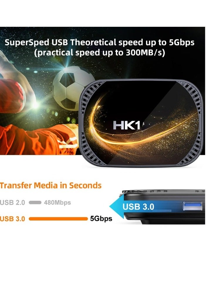 HK1 X4S Smart TV BOX, Fast Speed Quad Core 3D 8K Smart Box, Android 11.0 Powerful Chip Dual WIFI Support Android TV Box, Google Voice Assistant Youtube Media Player, (4GB Plus 32GB) - Image 4