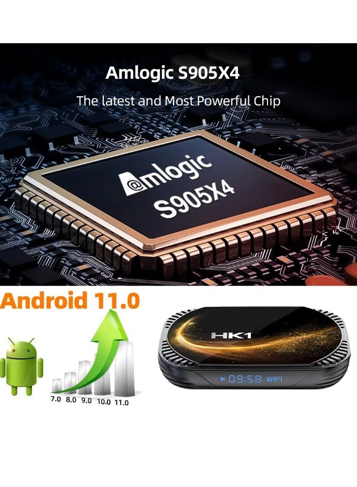 HK1 X4S Smart TV BOX, Fast Speed Quad Core 3D 8K Smart Box, Android 11.0 Powerful Chip Dual WIFI Support Android TV Box, Google Voice Assistant Youtube Media Player, (4GB Plus 32GB) - Image 5