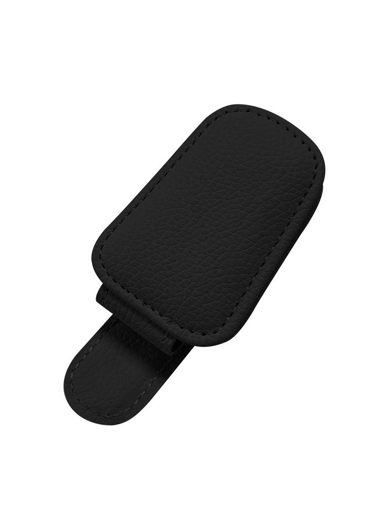 Generic Magnetic leather Sunglasses Holder for Car Visors - Premium Leather,Ticket Card Holder Car Interior Accessory Storage Clip， Good Grip, Easy to Install - Car Accessory for All Vehicles, 2 Pieces 2 Colors - Image 3