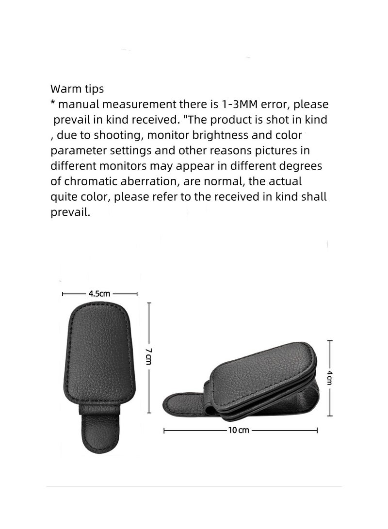 Generic Magnetic leather Sunglasses Holder for Car Visors - Premium Leather,Ticket Card Holder Car Interior Accessory Storage Clip， Good Grip, Easy to Install - Car Accessory for All Vehicles, 2 Pieces 2 Colors - Image 4