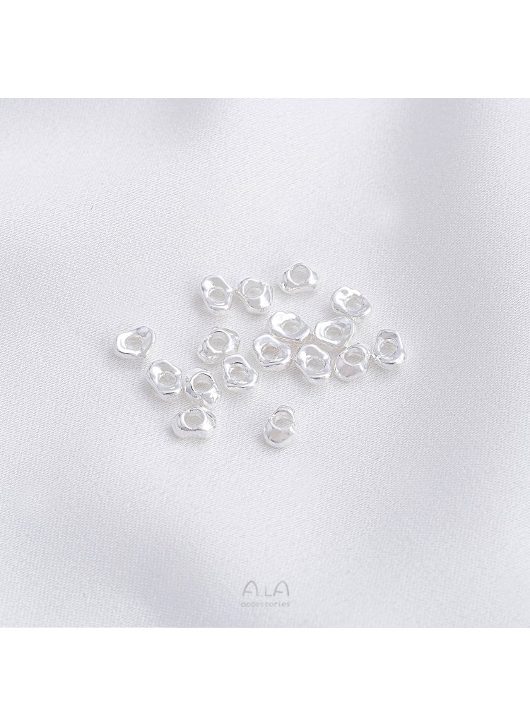 Generic - 14K Gold Plated Beads DIY Jewelry Spacers C bright silver shaped sheet 4x 3mm [50]] - Image 1