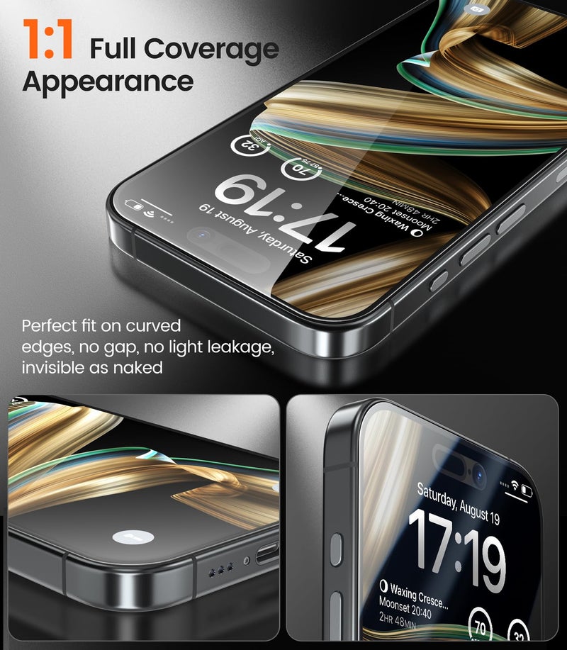 EZ-GLAZ-4 Pack for iPhone 16 Pro Max Screen Protector[6.9"] 9H+ Hardness 12FT Military Grade Shatterproof Long Durable Tempered Glass Film with Flawless Fit Box, HD Clear, Scratch Resistant - Image 3