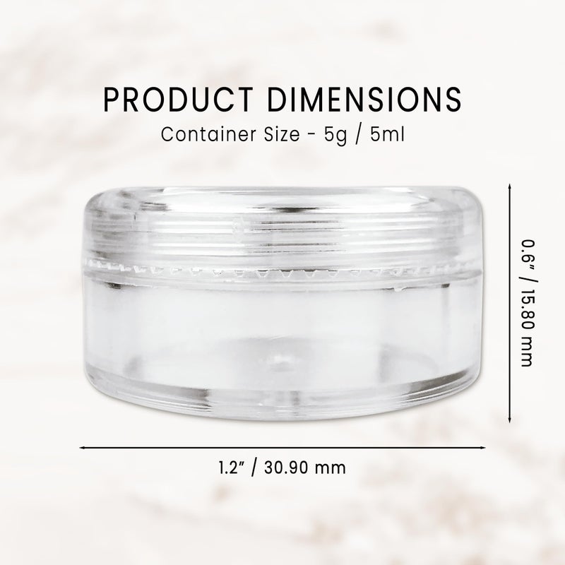 Pana 50 New Empty 5 Grams Acrylic Clear Round Jars - Bpa Free Containers For Cosmetic  Lotion  Cream  Makeup  Bead  Eye Shadow  Rhinestone  Samples  Pot  5G/5Ml (Clear Lid (50 Jars) - Image 2