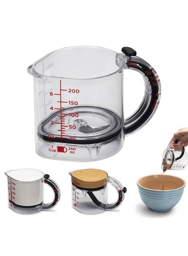 Monda 4-In-1 Adjustable Measuring Cup Adjustable Measuring Cup Multi-Functional Measuring Cup with Scraper-Style Seal Base Measurings Cube Cups for Cooking Kitchen - Image 1