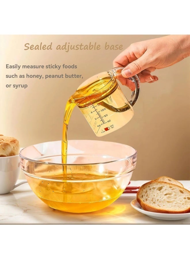Monda 4-In-1 Adjustable Measuring Cup Adjustable Measuring Cup Multi-Functional Measuring Cup with Scraper-Style Seal Base Measurings Cube Cups for Cooking Kitchen - Image 2