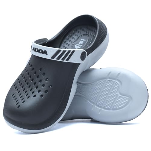 ADDA HYRYDER-1 || Durable & Comfortable || EVA Sole || Lightweight || Fashionable || Super Soft || Outdoor Slipper || Clogs for Men (Black, UK Footwear Size System, Adult, Men, Numeric, Medium, 9) - Image 1
