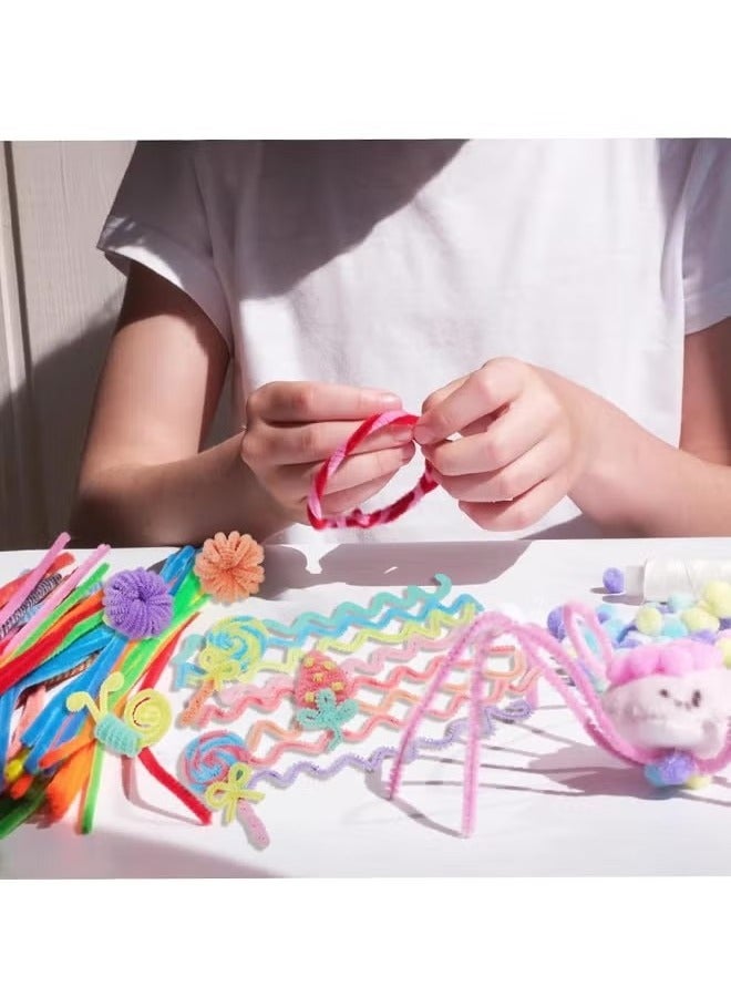 50 Pcs Top Twisting Stick, Fuzzy Craft DIY, Colorful Fuzzy Wire Craft Pipe, Chenille Wire Plush - Image 3