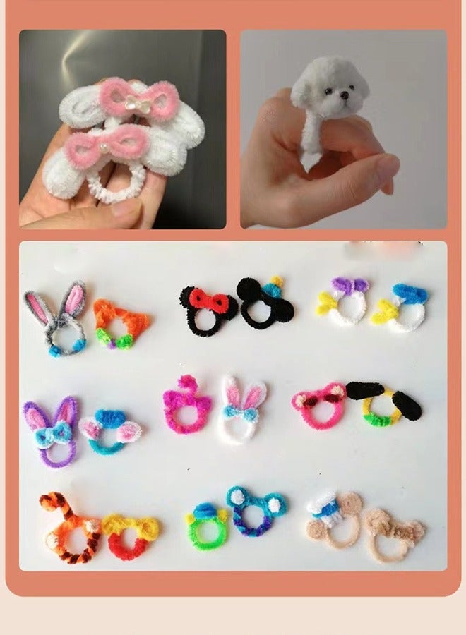 50 Pcs Top Twisting Stick, Fuzzy Craft DIY, Colorful Fuzzy Wire Craft Pipe, Chenille Wire Plush - Image 4