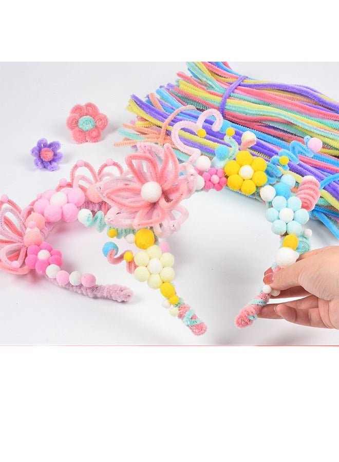 50 Pcs Top Twisting Stick, Fuzzy Craft DIY, Colorful Fuzzy Wire Craft Pipe, Chenille Wire Plush - Image 5