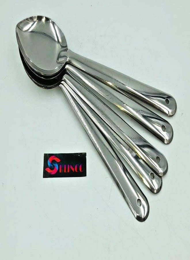 SHLINCO Stainless Steel Serving Spoons Set, Kitchen Utensils, 5-Piece - Image 3