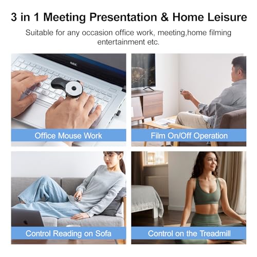 SANWA 3 in 1 Bluetooth Finger Ring Mouse, Wireless Presentation Clicker, Video Scroller & Page Turn for Kindle APP, Mini Wearable Mouse, Rechargeable Handheld Remote Mice for PC, Laptop, Mac, Tablet - Image 3