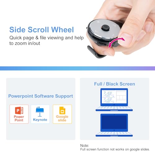 SANWA 3 in 1 Bluetooth Finger Ring Mouse, Wireless Presentation Clicker, Video Scroller & Page Turn for Kindle APP, Mini Wearable Mouse, Rechargeable Handheld Remote Mice for PC, Laptop, Mac, Tablet - Image 5