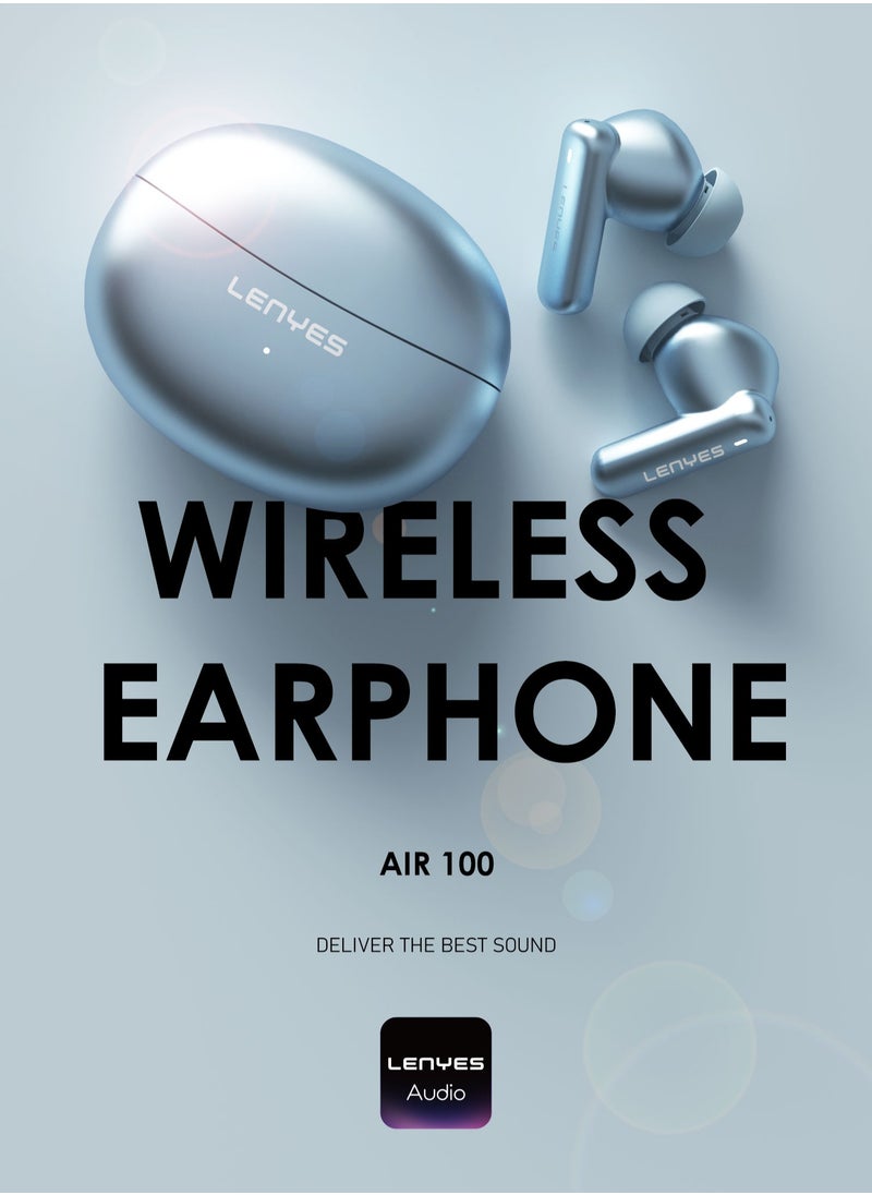 Lenyes - Lenyes AIR 100 Bluetooth Earphones 5.3, 10m Transmission distance，Noise reduction with Big Bass True Wireless Earbuds, IPX5, Sound effects can be adjusted via app - Image 1