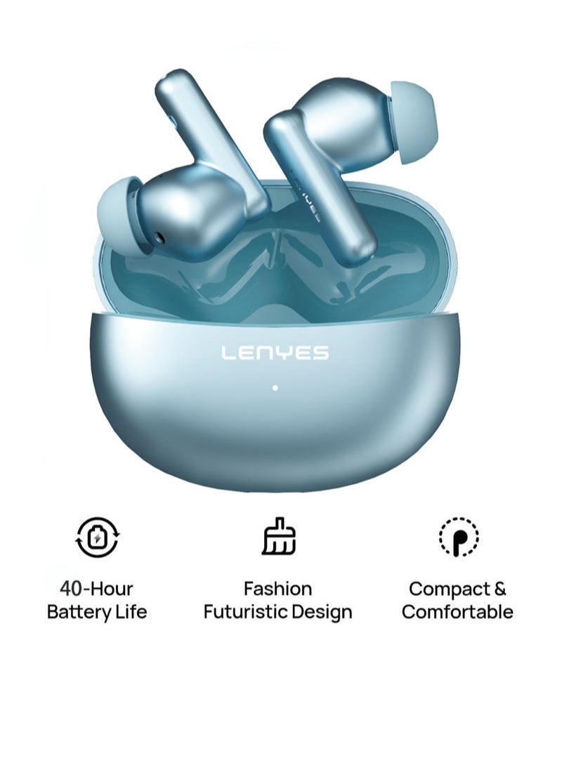Lenyes - Lenyes AIR 100 Bluetooth Earphones 5.3, 10m Transmission distance，Noise reduction with Big Bass True Wireless Earbuds, IPX5, Sound effects can be adjusted via app - Image 1