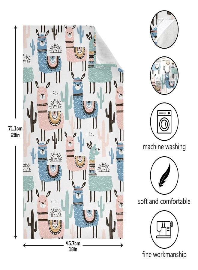 Naanle Ethnic Cactus Llama Kitchen Towels 4 Pack Dish Cloths Reusable Cleaning Cloths Absorbent Hand Towels Tea Towels Bar Towels Household Fast Drying 28 x 18 in - Image 3