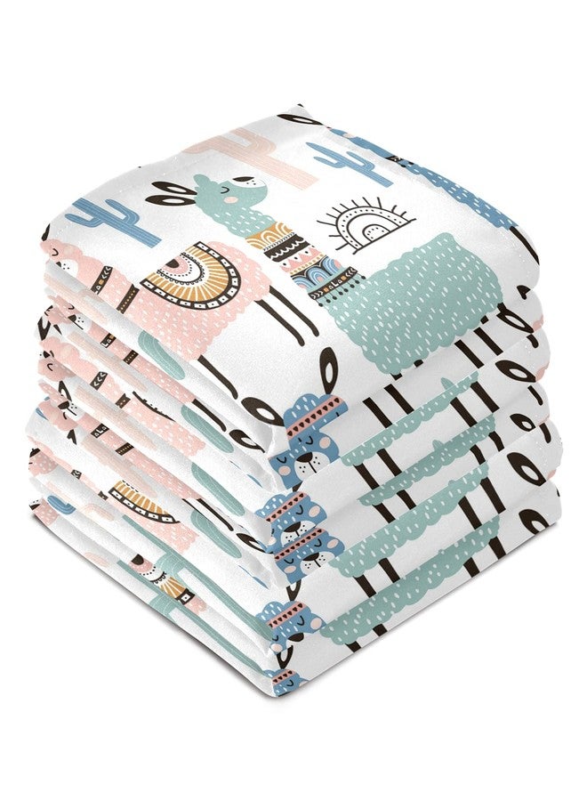 Naanle Ethnic Cactus Llama Kitchen Towels 4 Pack Dish Cloths Reusable Cleaning Cloths Absorbent Hand Towels Tea Towels Bar Towels Household Fast Drying 28 x 18 in - Image 4