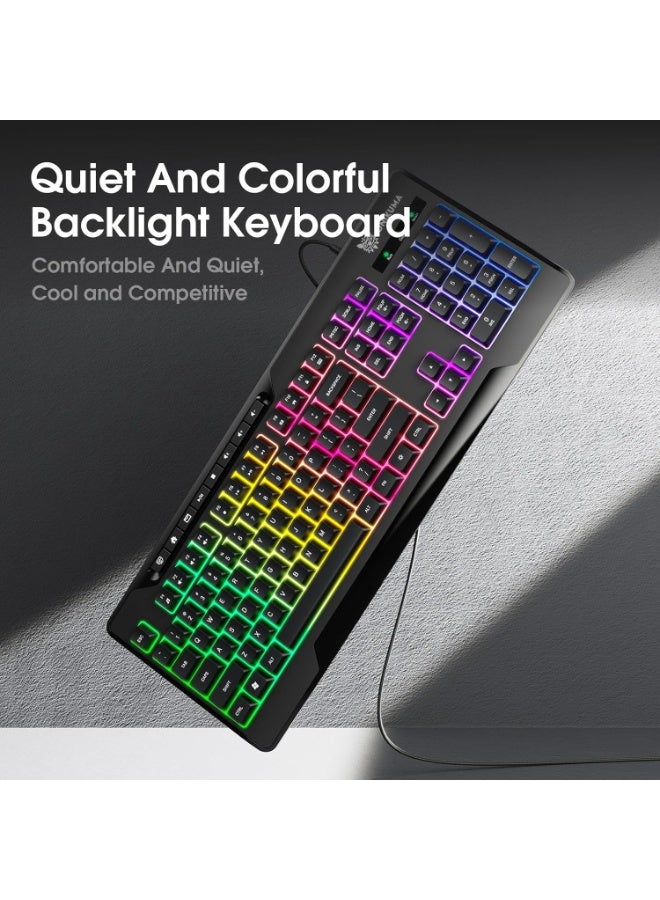 onikuma ONIKUMA G32 Gaming Keyboard, RGB Backlit, Mechanical Feel, Multimedia Keys, Anti-Ghosting, Black - Image 5