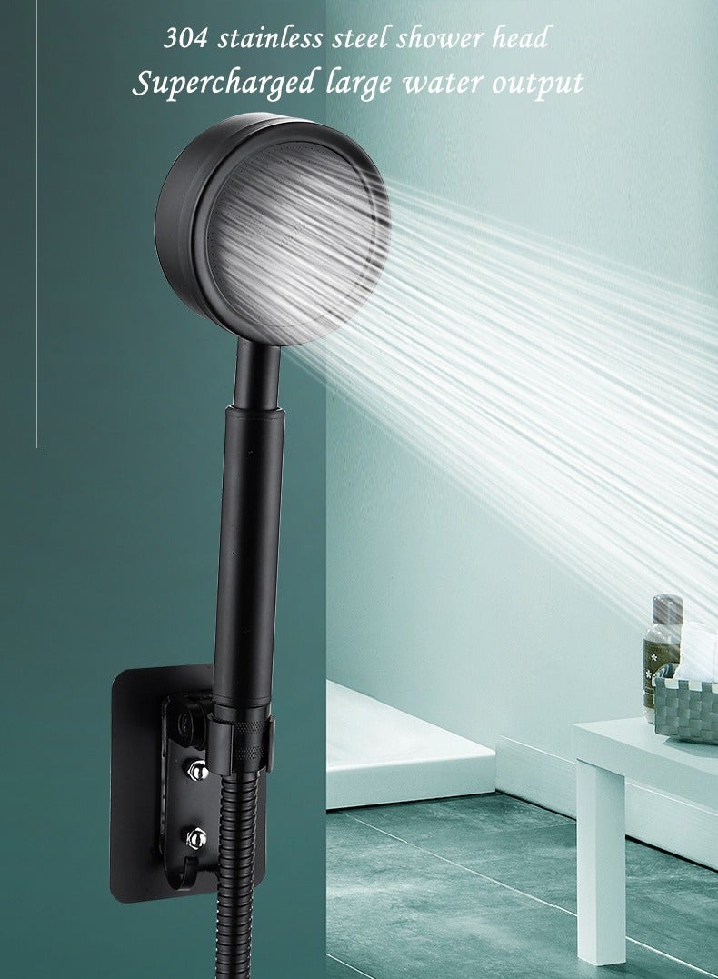 رأس دش عالي الضغط من الفولاذ المقاوم للصدأ باللون الأسود - Image 1