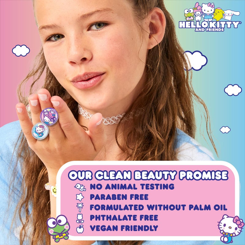 Hello Kitty Horizon Group USA Sanrio Hello Kitty and Friends Shimmer Lip Gloss Making Kit, Makes 5 Hello Kitty Glitter Lip Gloss Rings, DIY Hello Kitty Lip Gloss Kit, Great Birthday Gift for Ages 6+ - Image 3