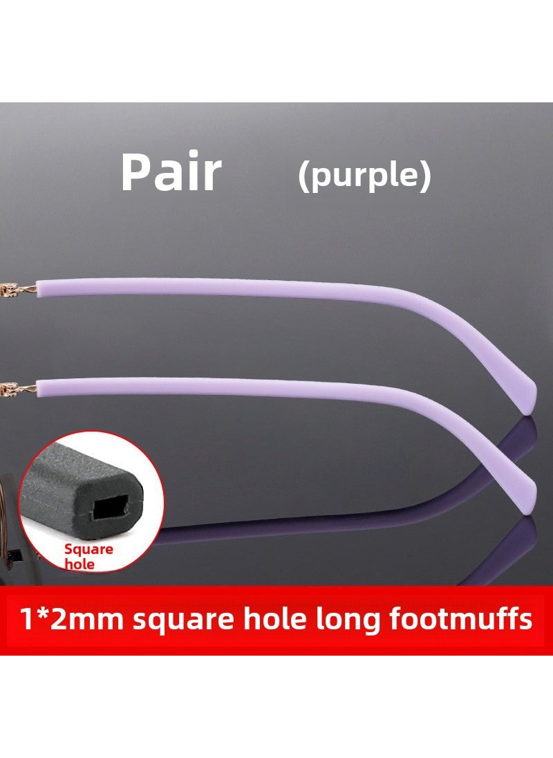 Generic - Long Soft Silicone Eyeglass Sleeves Non-Slip Comfort purple - Image 1